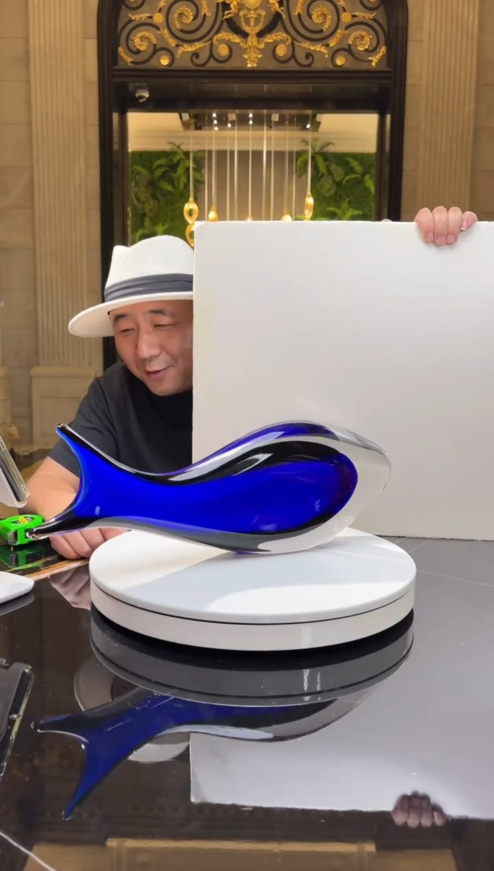 【闪购商品】摆件AJ05542蓝色鱼艺术摆件