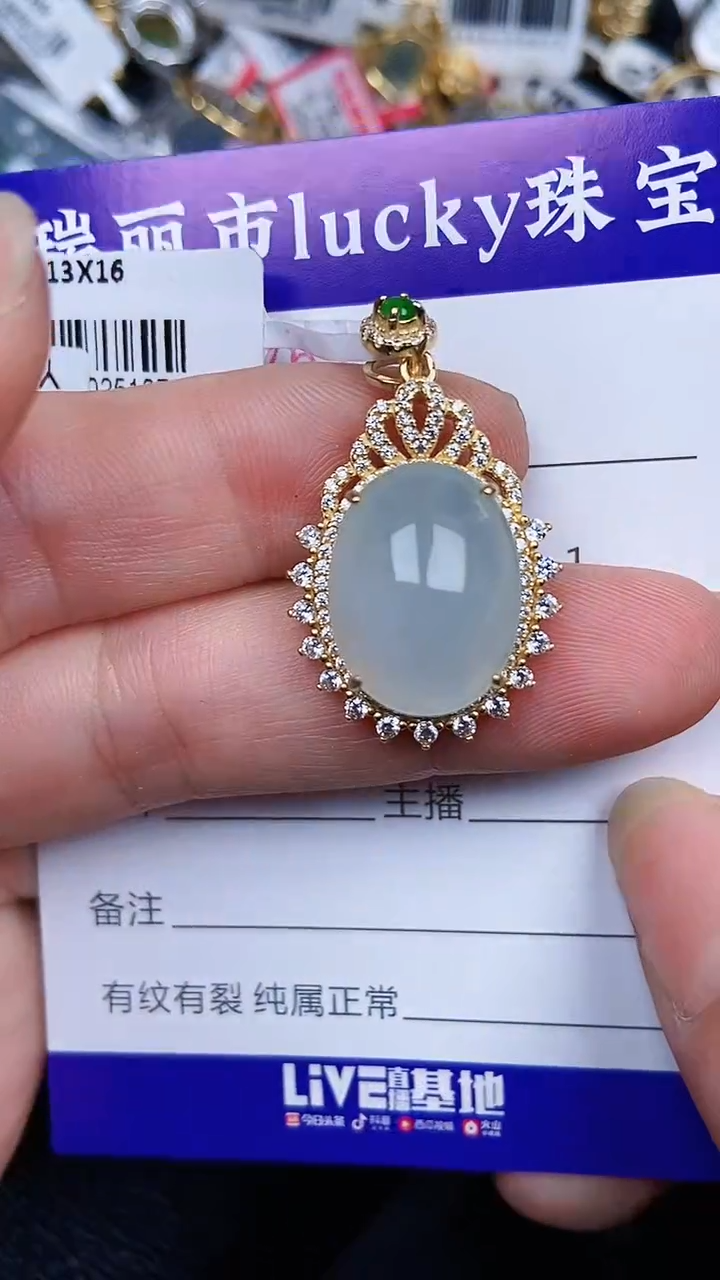 颈饰银S925镶嵌翡翠1769