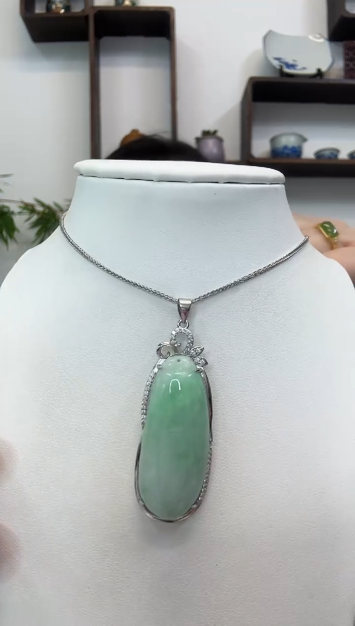 吊坠(赠链)银S925镶嵌翡翠福瓜