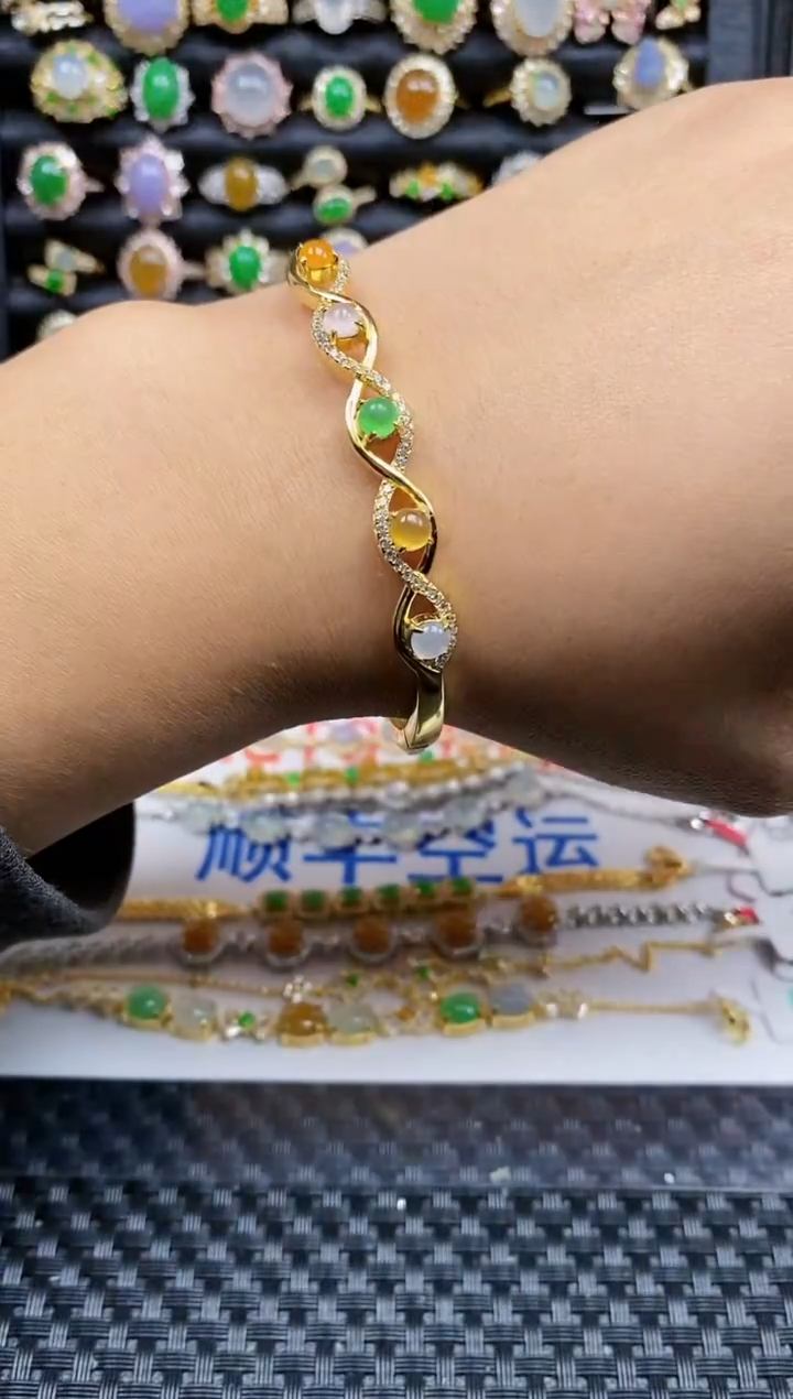 银S925镶嵌戒指翡翠445