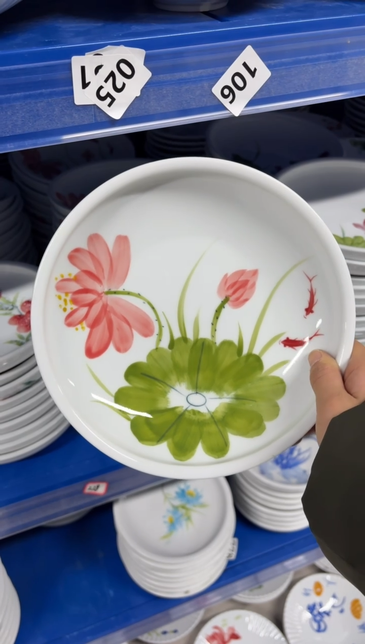 景德镇高温陶瓷食品级手绘釉中彩-大月亮盘