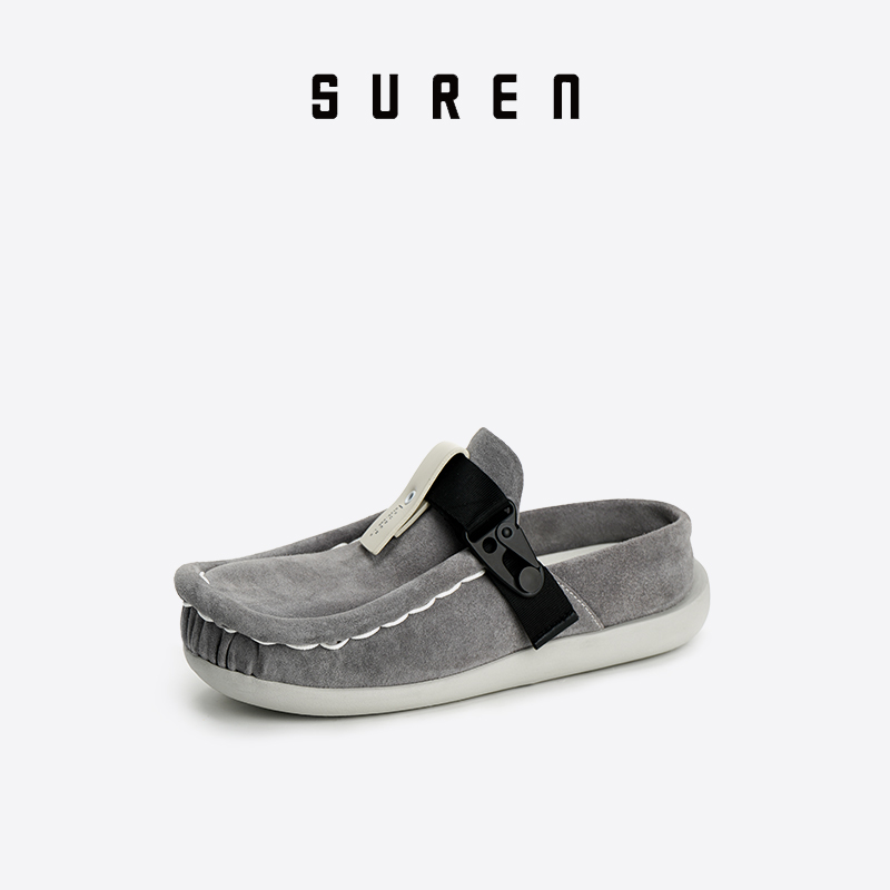 素人SUREN 原创设计女士内增高博肯凉鞋 真皮舒适半托勃肯鞋235