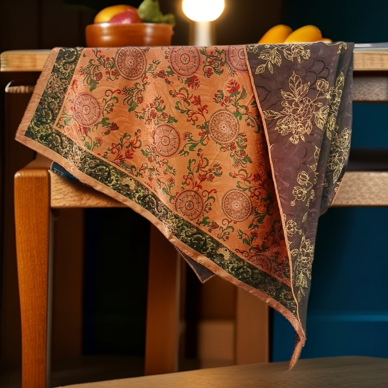 上海故事A08捡漏双色70cm福寿连绵方巾轻奢香云老料贵气长辈礼物