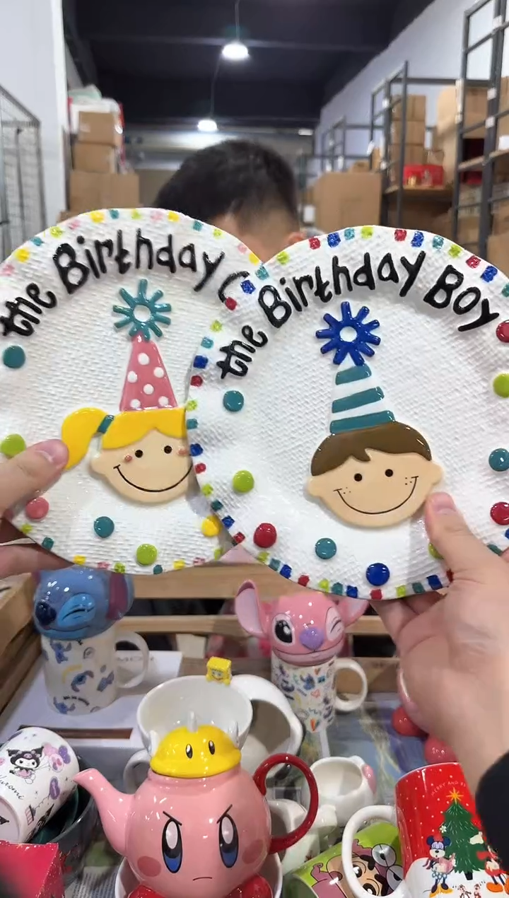 瓷片B款原盒生日盘子2件套