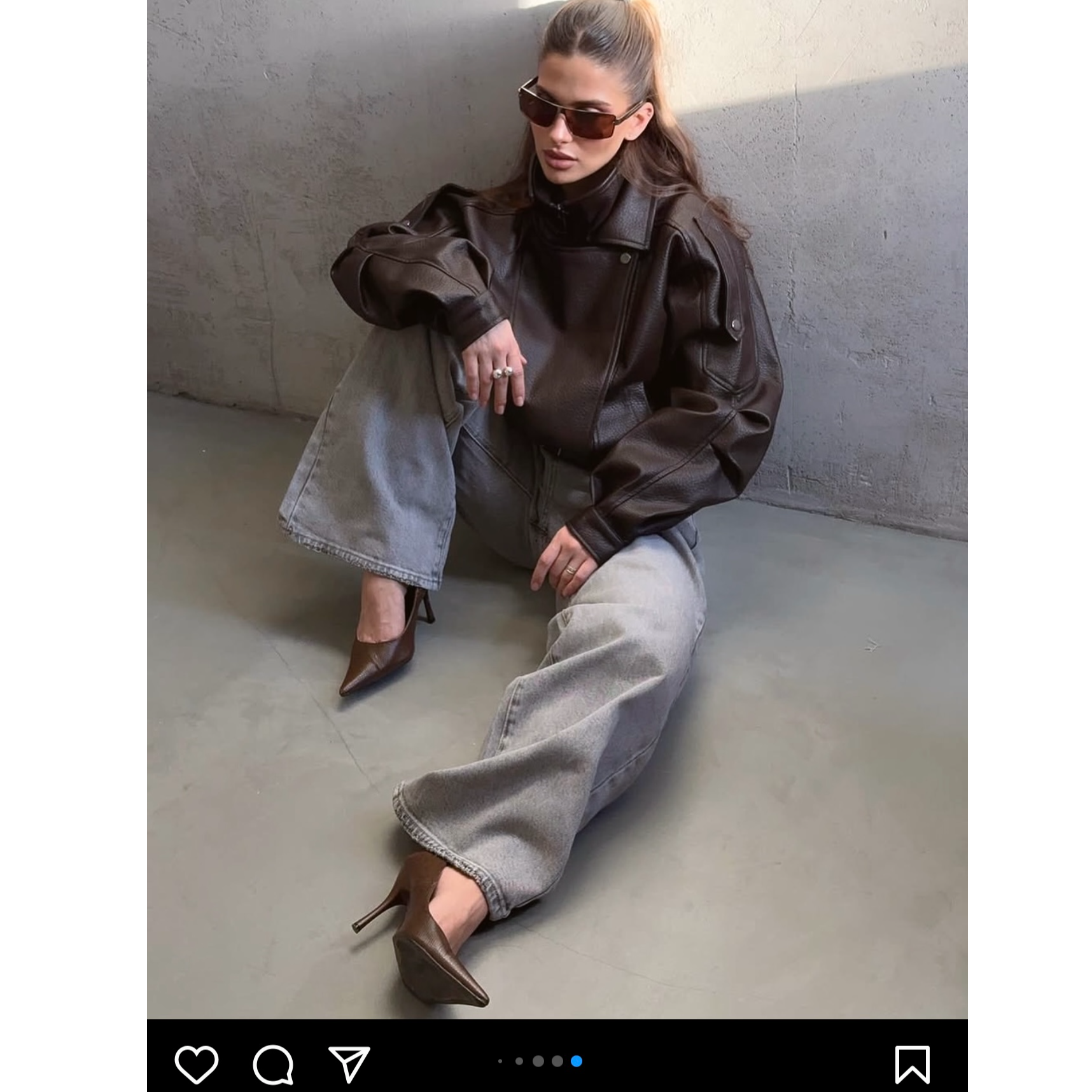 ARORAN机车皮夹克ins博主同款秋季新款宽松洋气百搭美式皮衣