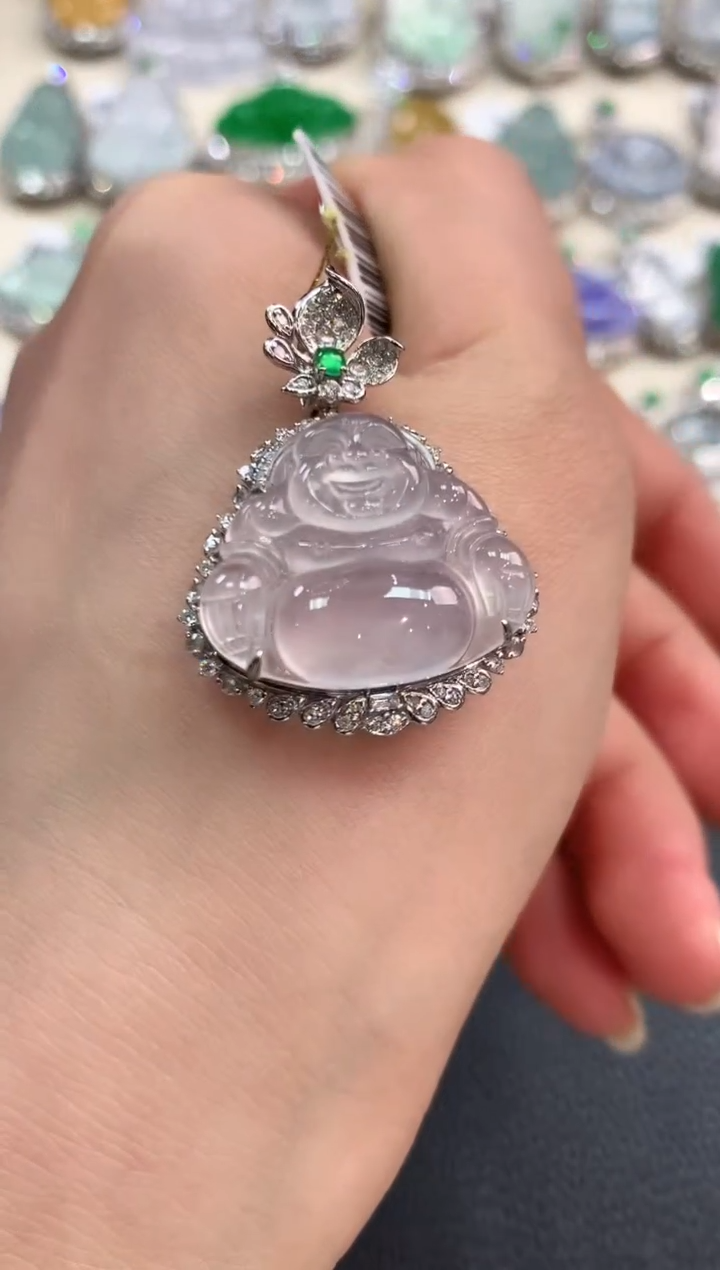 【闪购商品】翡翠吊坠(不含链)18K金镶嵌n49       