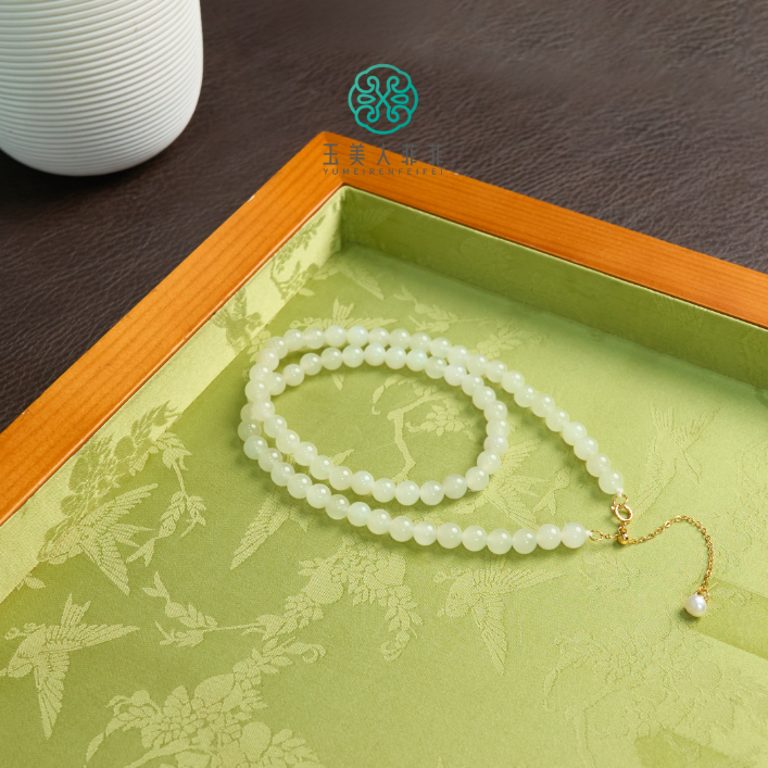 菲菲珠宝好*19446-S925和田玉项链约5mm