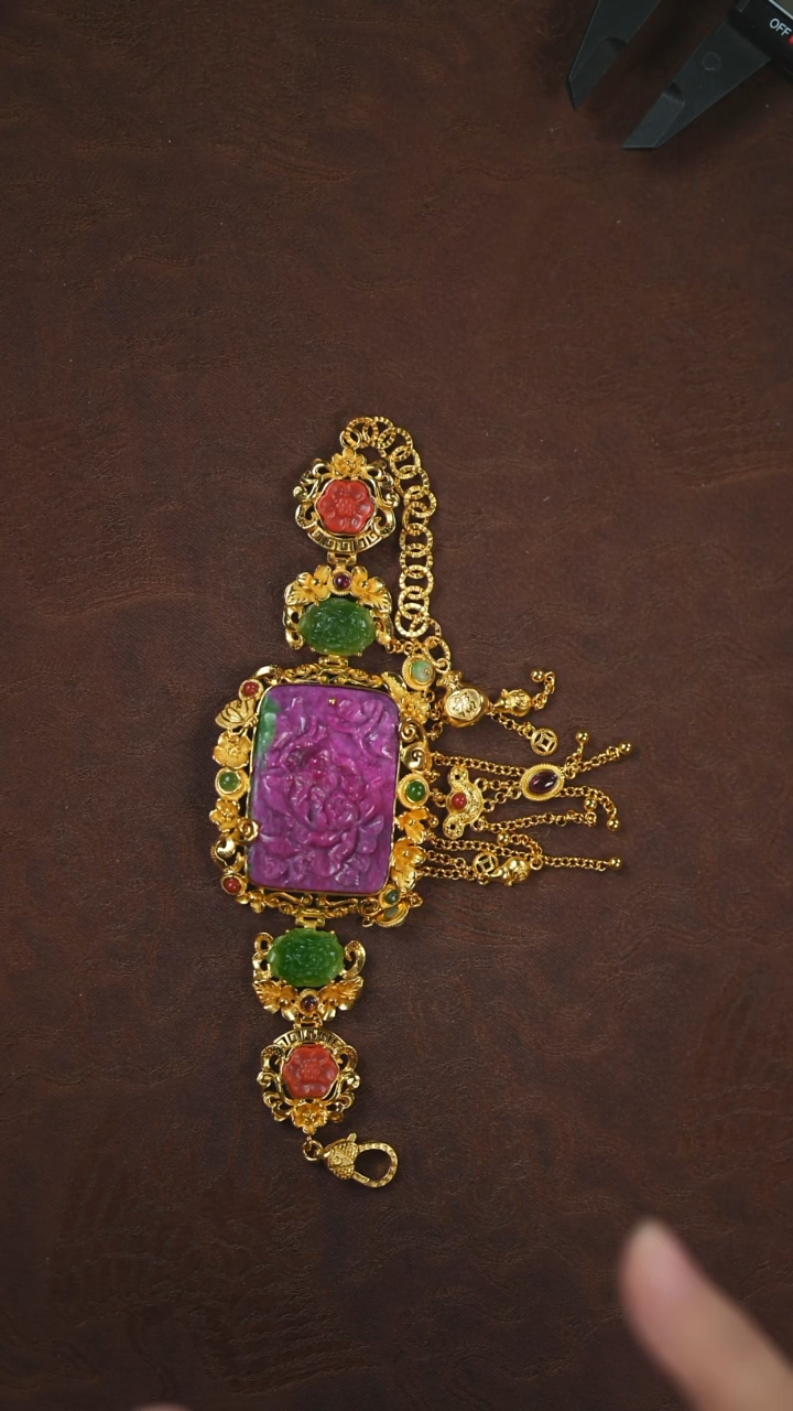 未镶嵌手牌红宝石周****）闪购 牡丹花