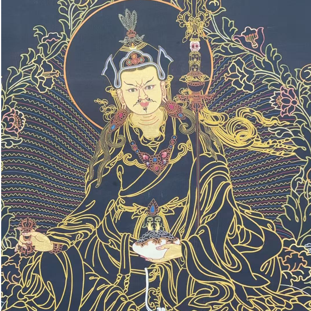 高端精品佛陀绘画类唐卡莲花生大师唐卡 TK16072