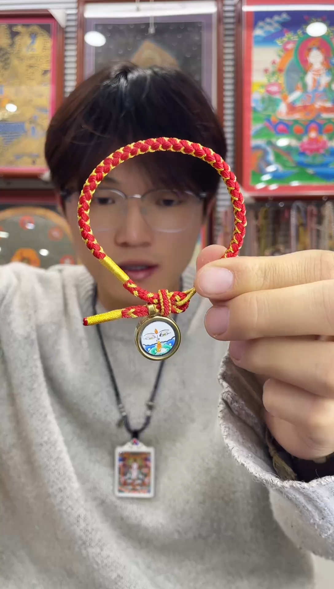 手链纯手绘唐卡（非质量问题 不退不换） 普贤 1.5