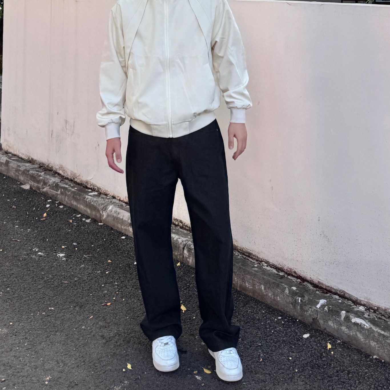 ZPAG秋季2021M美式原色黑牛仔宽松直筒潮流百搭Vintage长裤