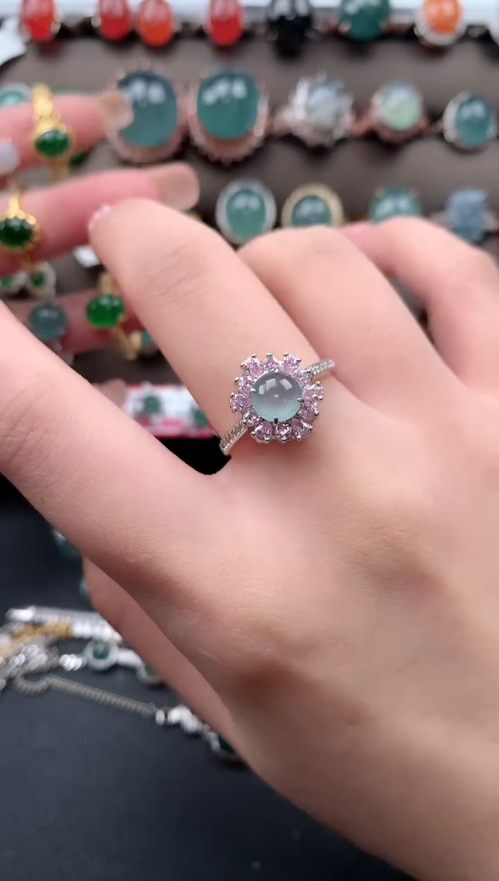 【闪购商品】翡翠戒指银S925镶嵌51241