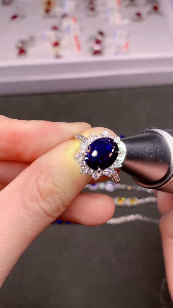 【闪购商品】蓝宝石戒指银S925镶嵌.....