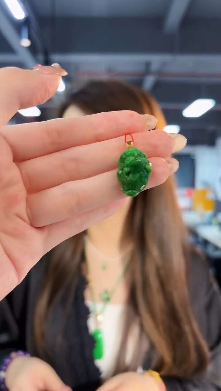 【闪购商品】翡翠颈饰18K金镶嵌 缅料A货/支持复检/一件