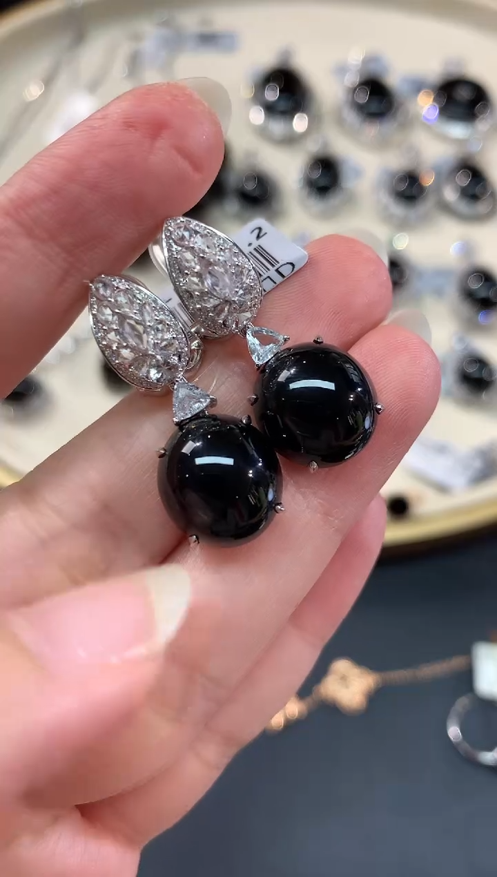 【闪购商品】翡翠耳饰18K金镶嵌A418|25000