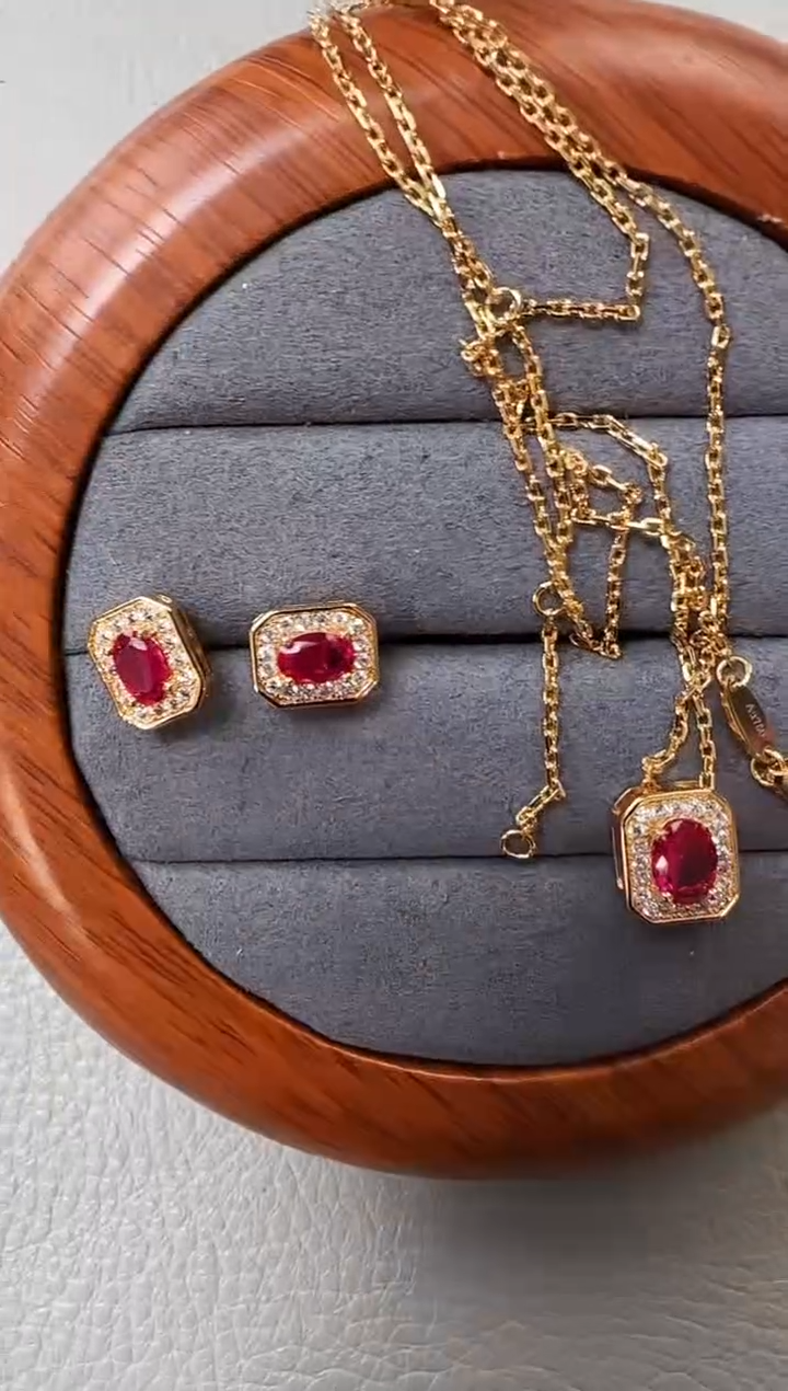 主播定制链接红色方形吊坠