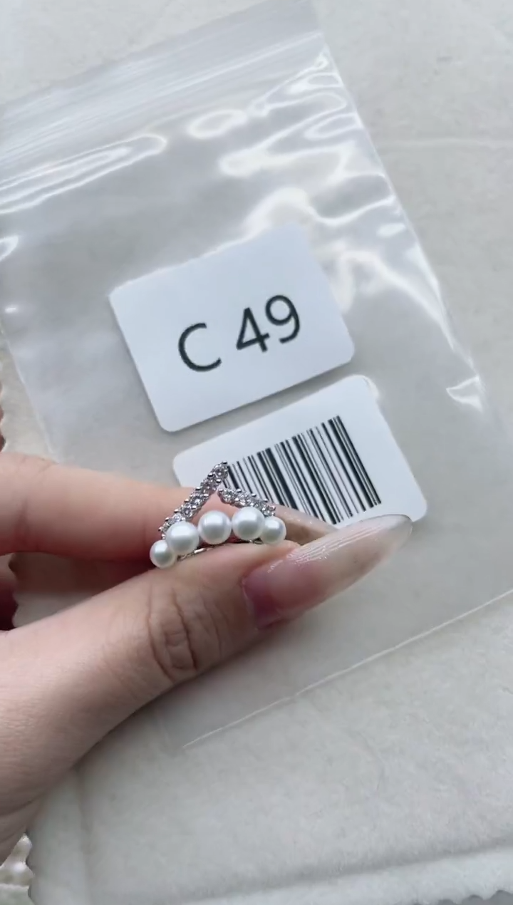 【闪购商品】淡水珍珠戒指银S925镶嵌C49