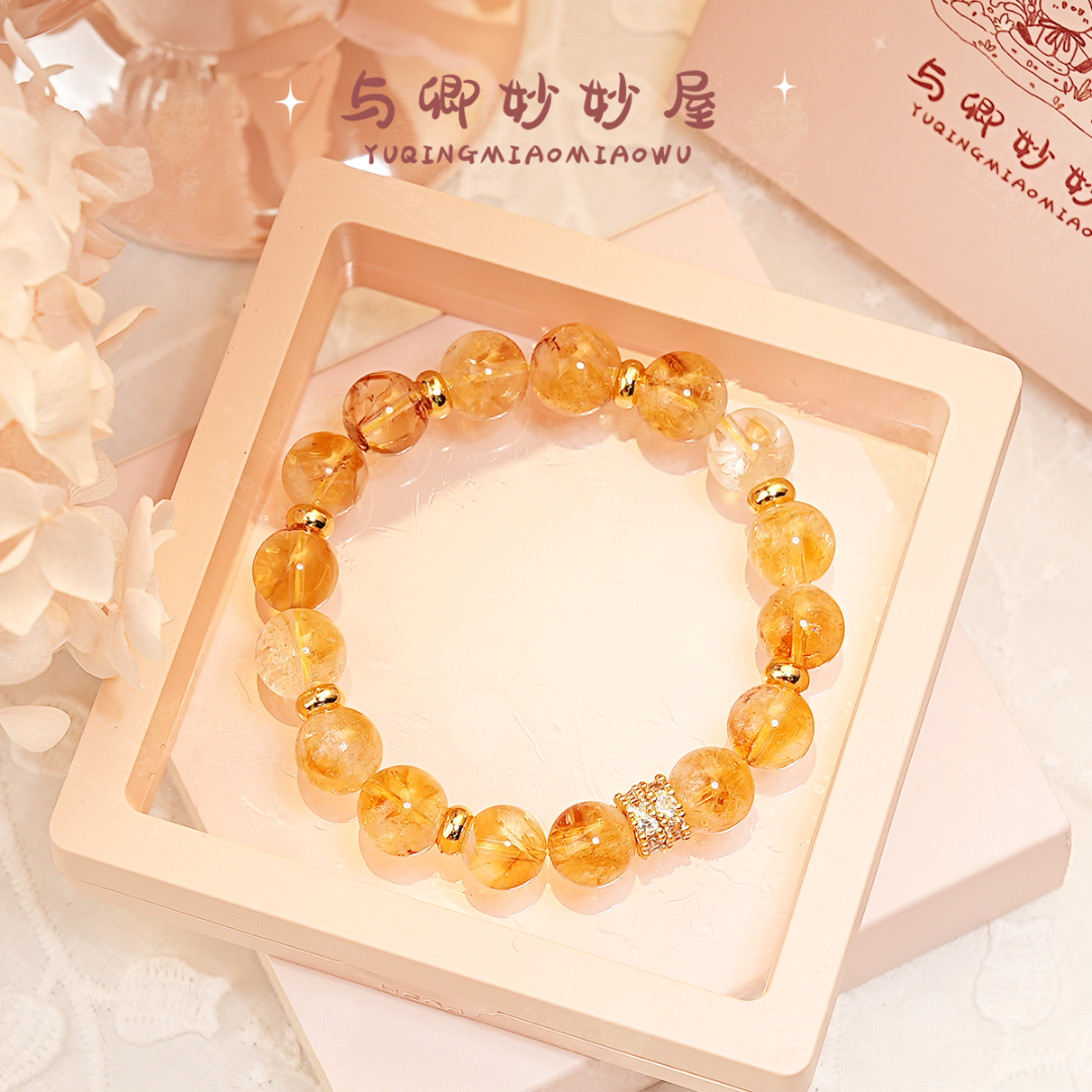 【落秋池】与卿珠宝 10mm黄塔晶