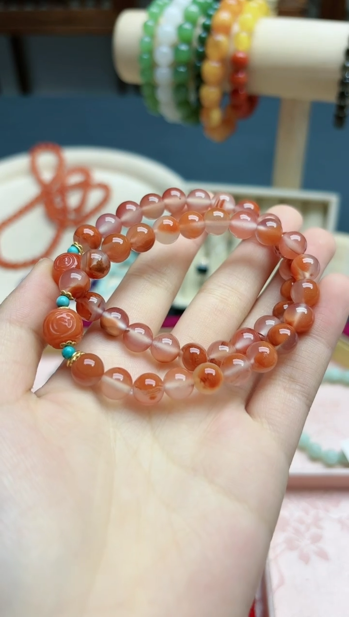 【闪购商品】南红玛瑙手串未镶嵌南红手串*1 DN多样发一