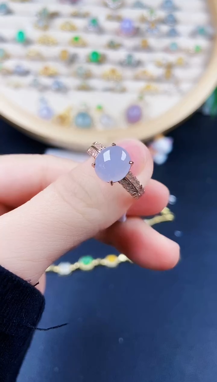 【闪购商品】翡翠戒指银S925镶嵌24524525