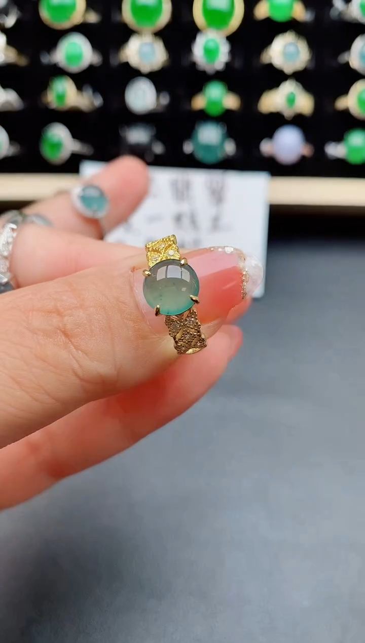 【闪购商品】翡翠戒指银S925镶嵌85850