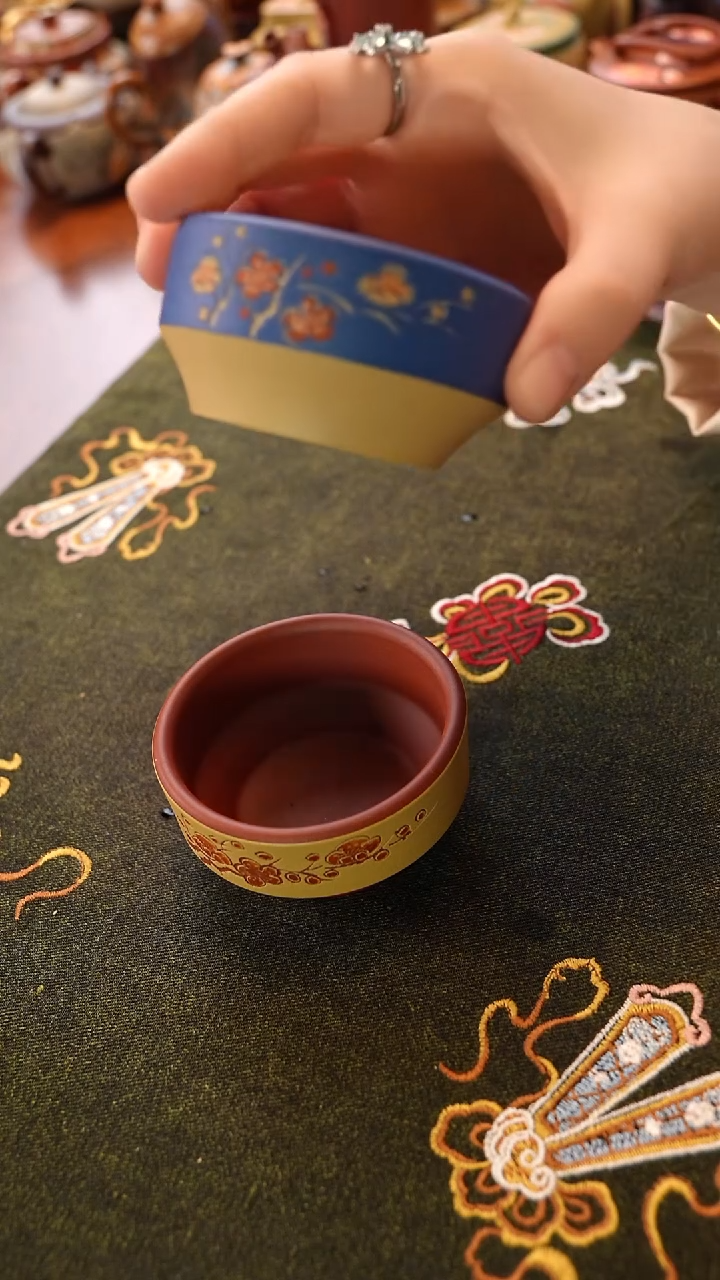 茶壶紫砂黄色梅花杯