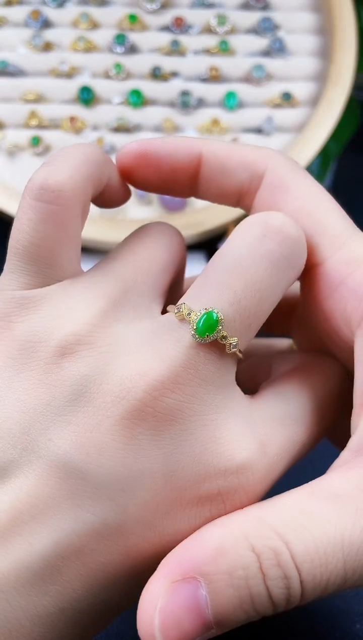 【闪购商品】翡翠戒指银S925镶嵌42425255