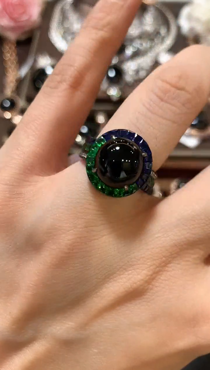 18K金镶嵌戒指翡翠m127 多样性一件发货2