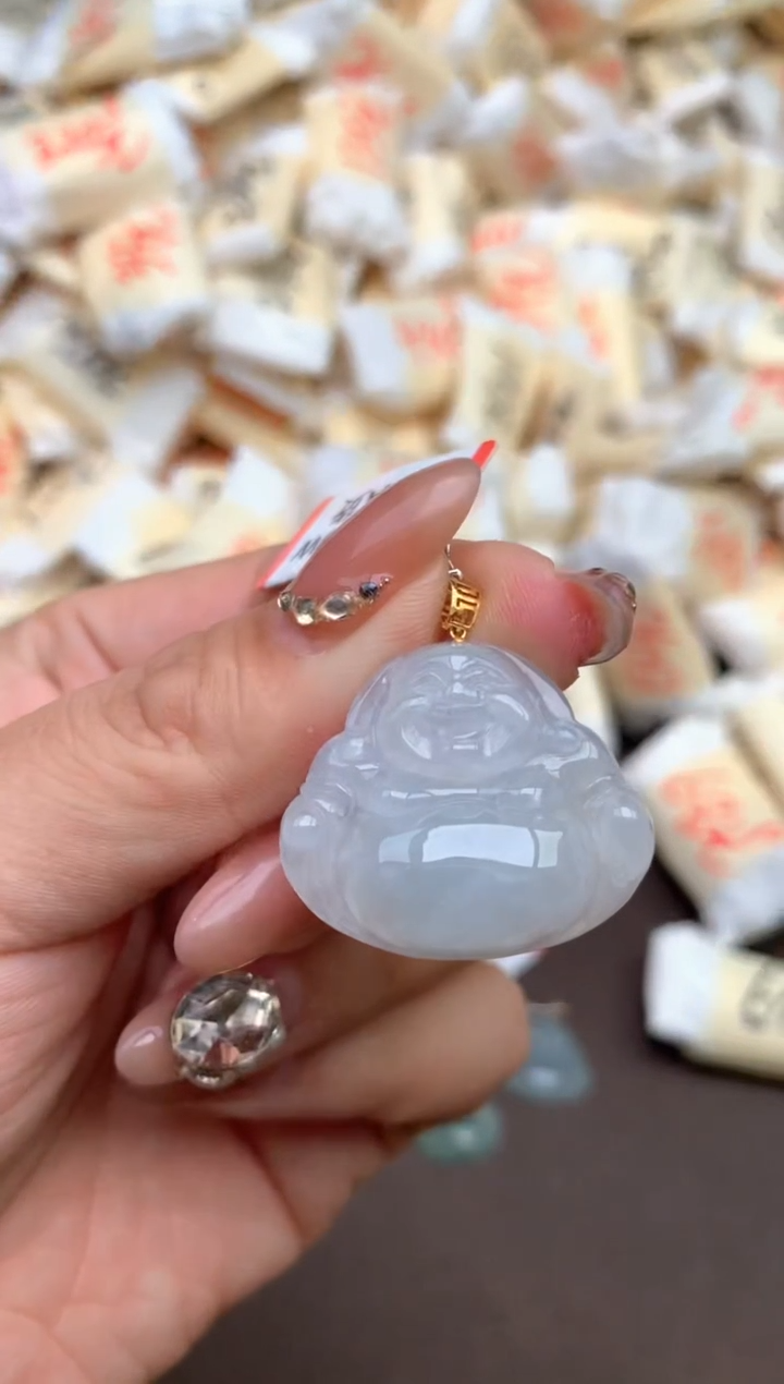 【闪购商品】翡翠挂件18K金镶嵌—