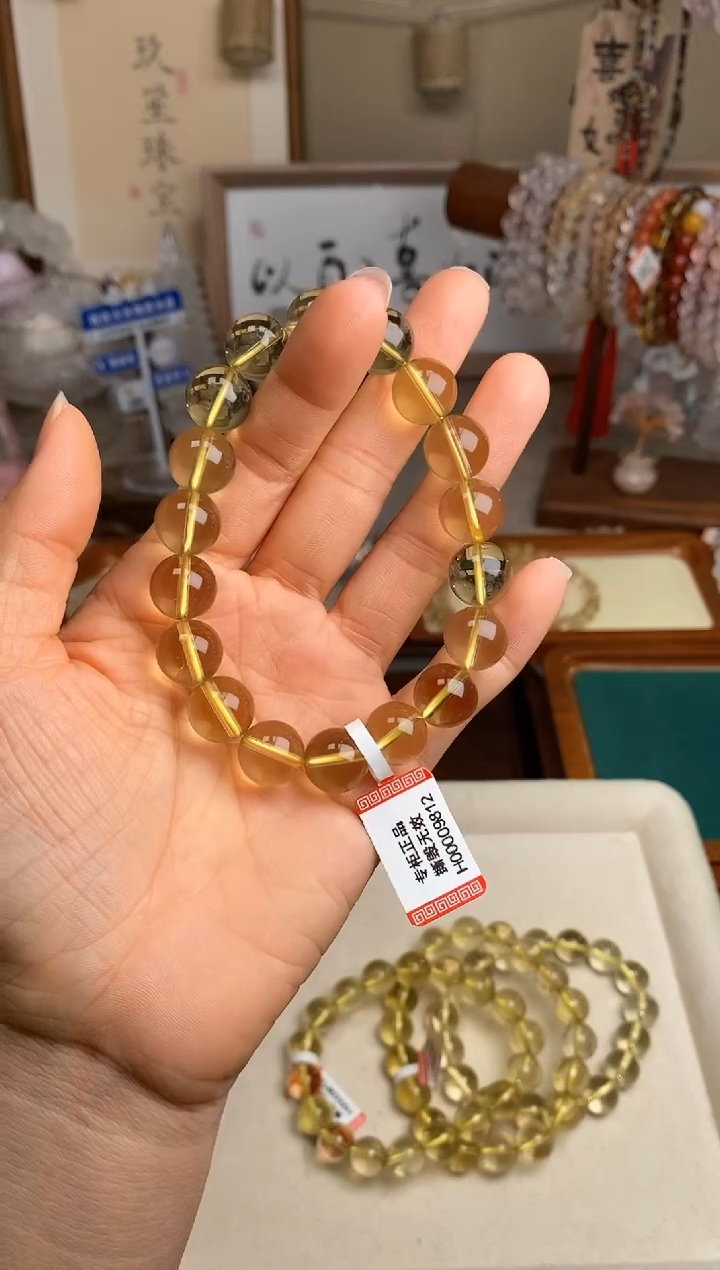 【闪购商品】水晶手链未镶嵌12m柠檬黄水晶