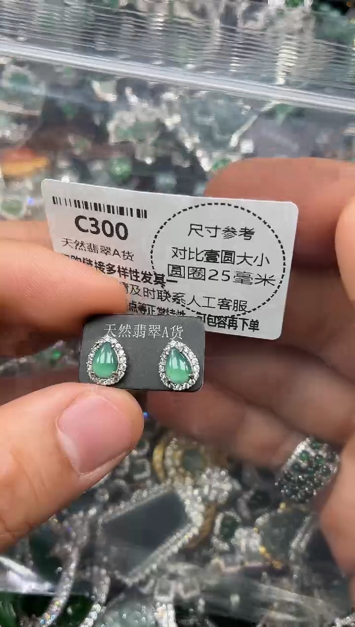 颈饰未镶嵌翡翠C300耳钉