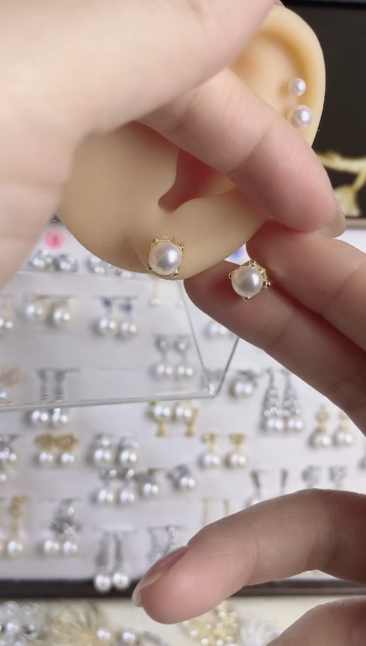 合金耳饰淡水珍珠74