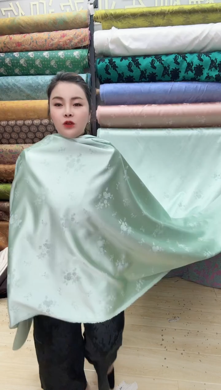 29号青色丝毛重锻浮提花  半米价