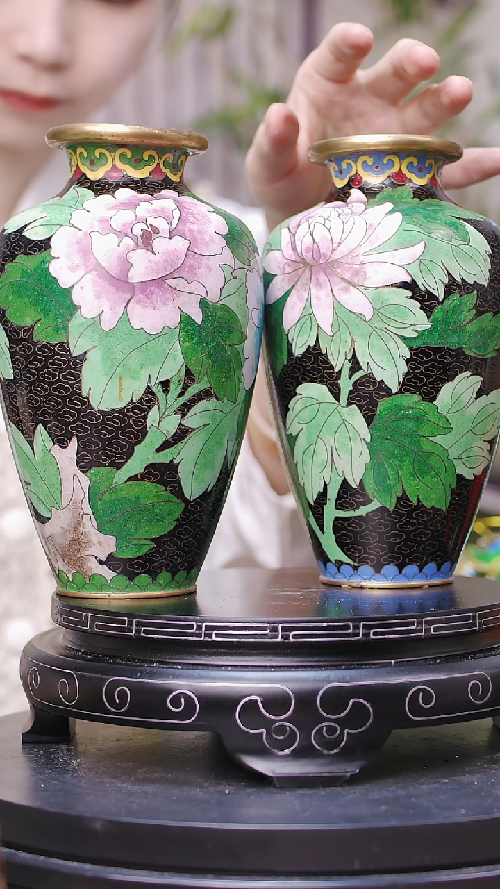 【闪购商品】非遗技艺 景泰蓝花瓶一对