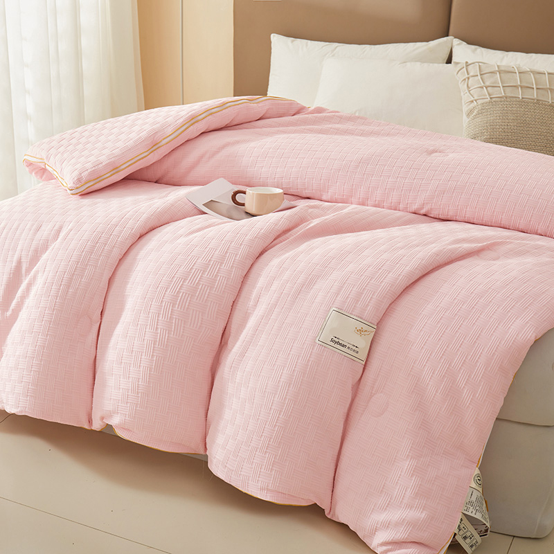 高奢华夫格加厚冬被芯被子春秋被芯-仙女粉