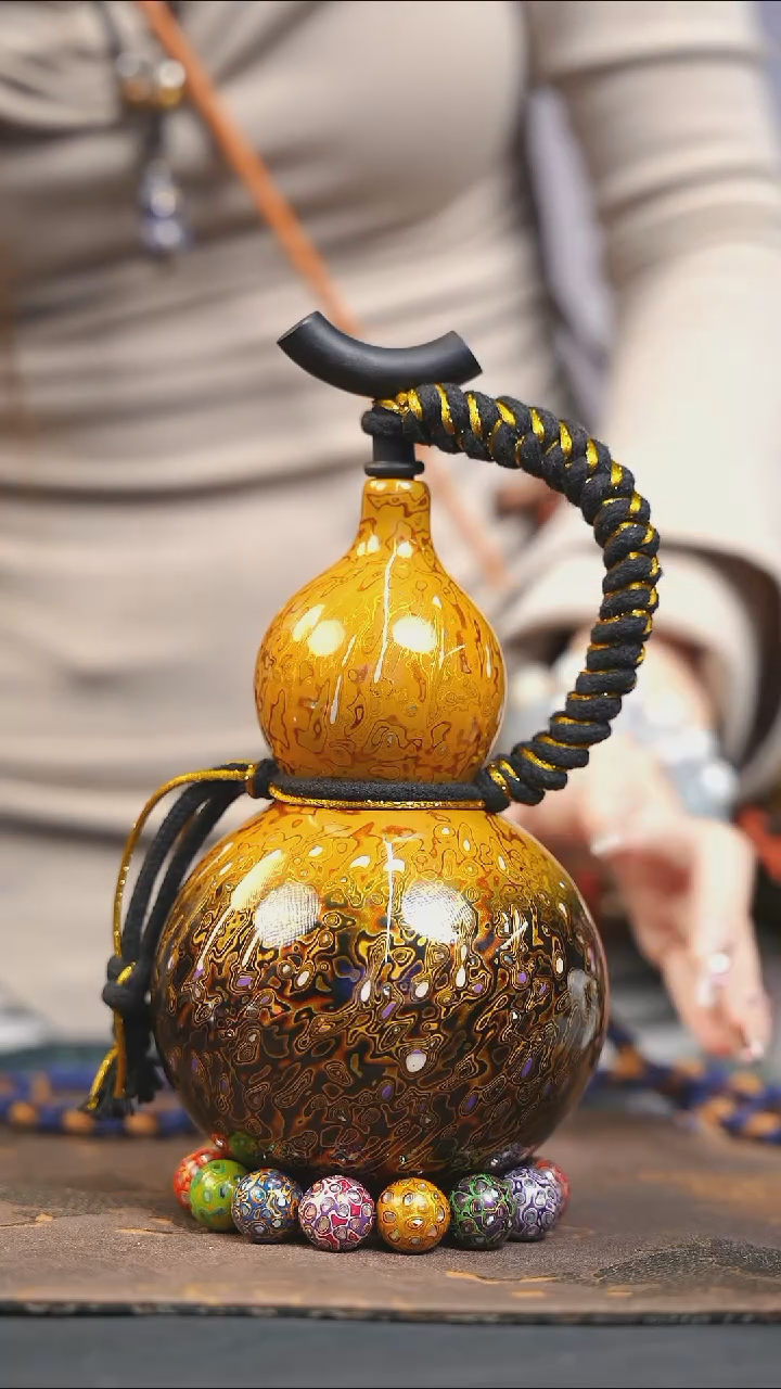 【闪购商品】WM244漆艺酒葫芦不包手串及旋转底座