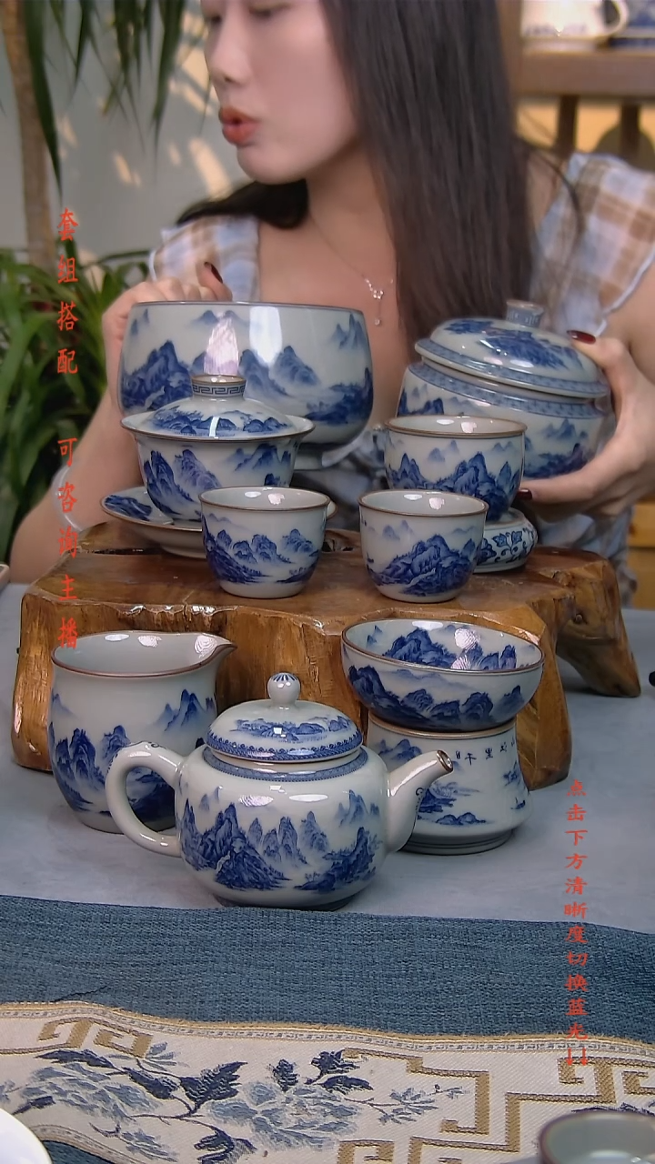简装家用款10件套 老陶泥开片纹陶瓷茶具
