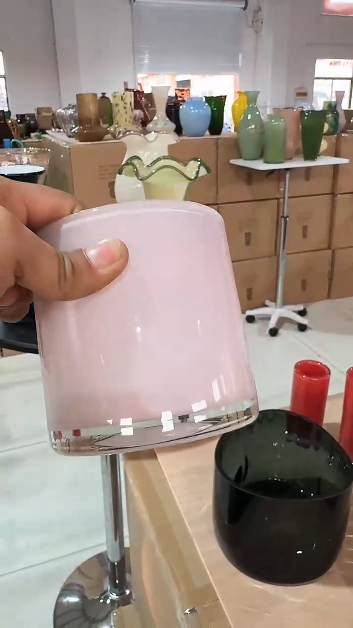 【闪购商品】玻璃粉色蜡杯1