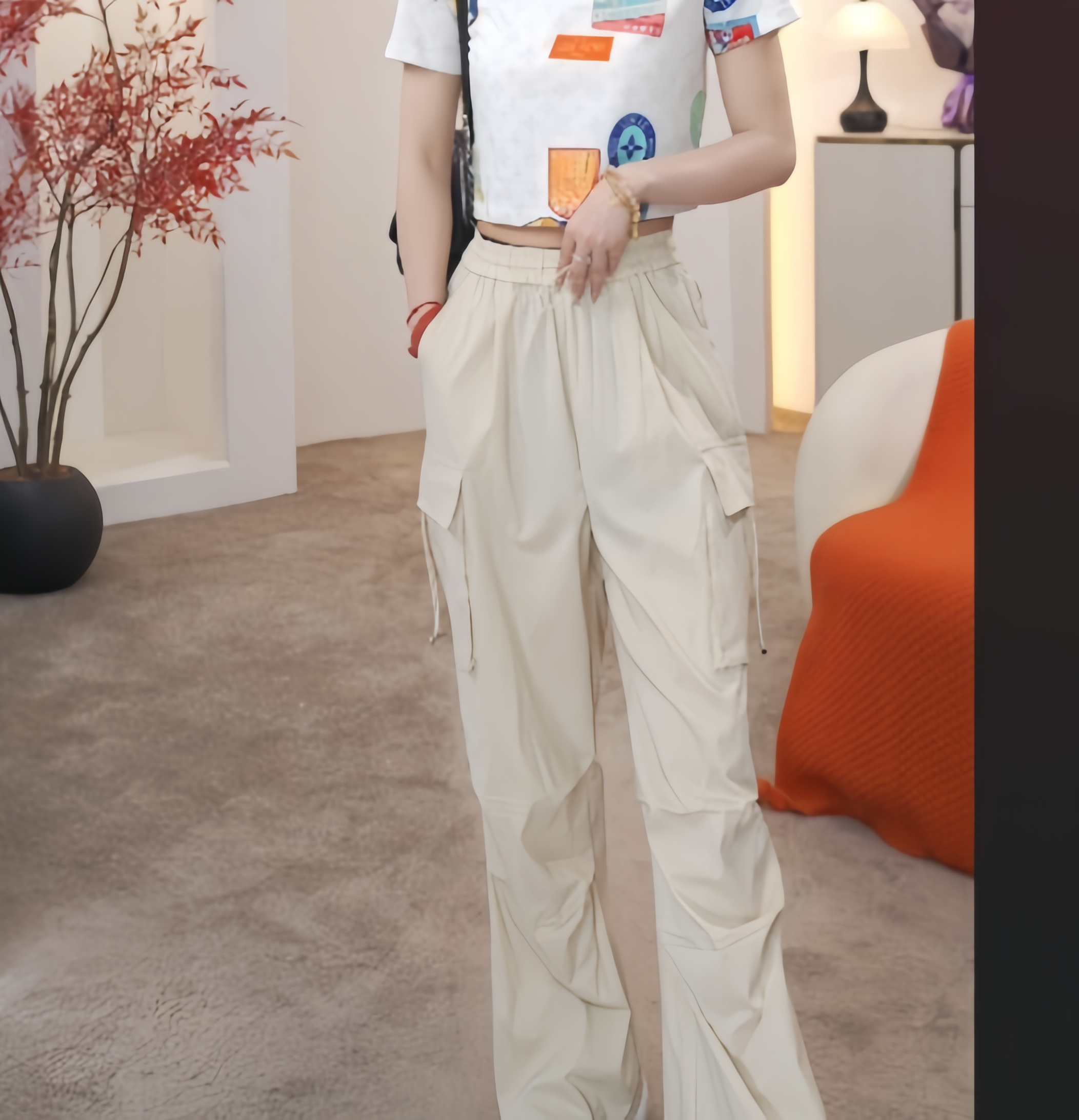 【时尚气质】运动风格工装洋气直筒裤休闲裤