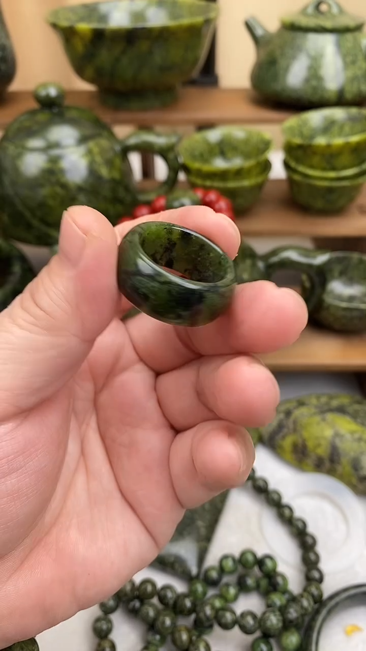 【闪购商品】蛇纹石玉戒圈未镶嵌戒圈