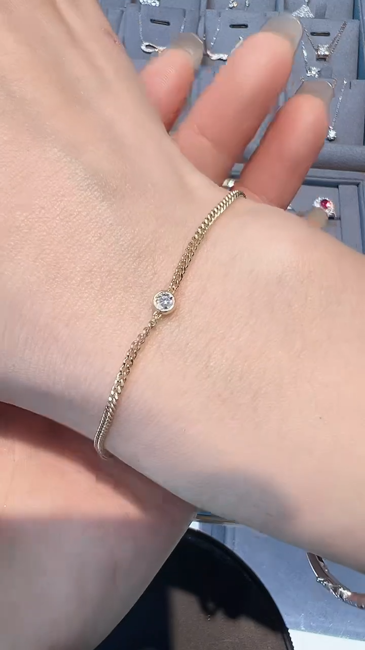 【闪购商品】钻石手链18K金镶嵌手链