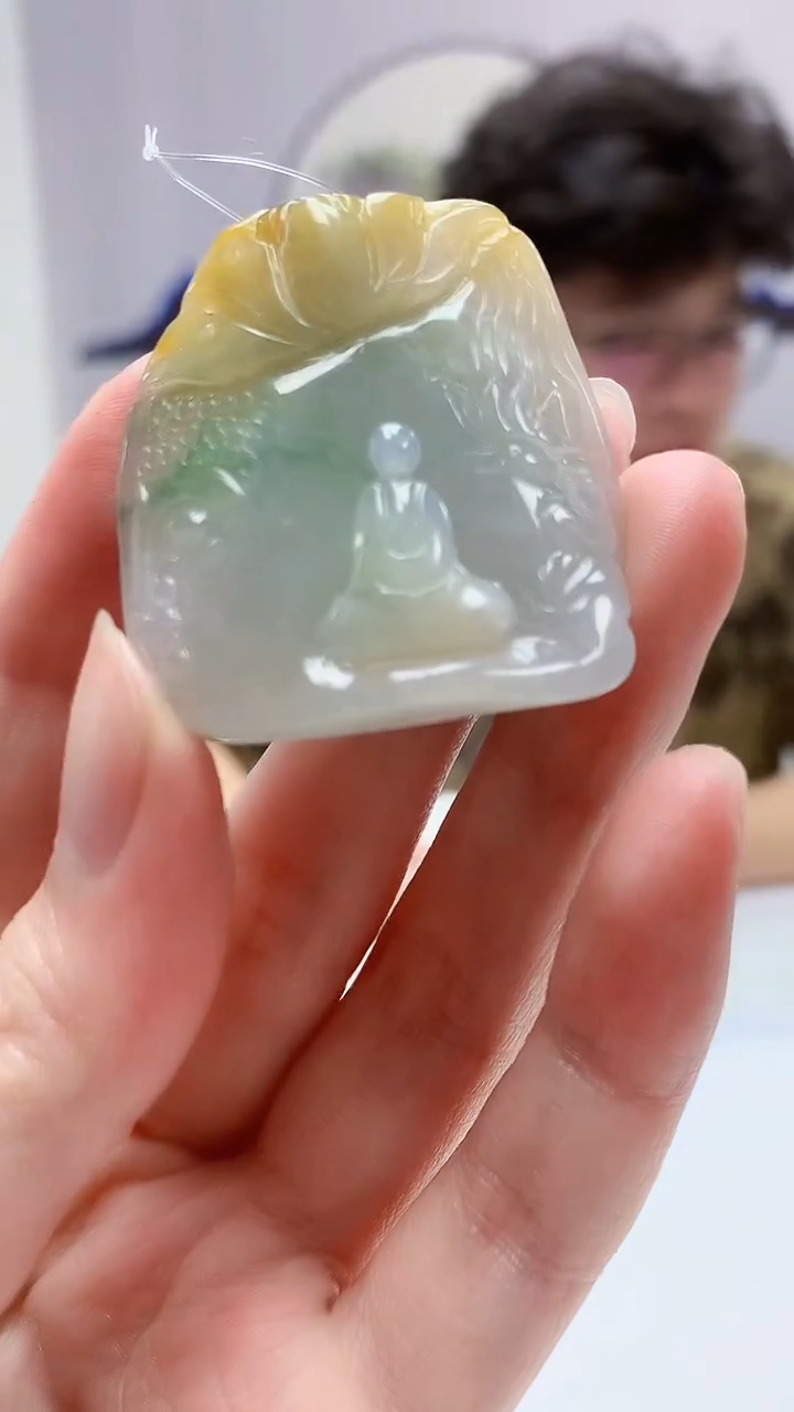 【闪购商品】定制翡翠未镶嵌4688zm-毛货挂件悟道114