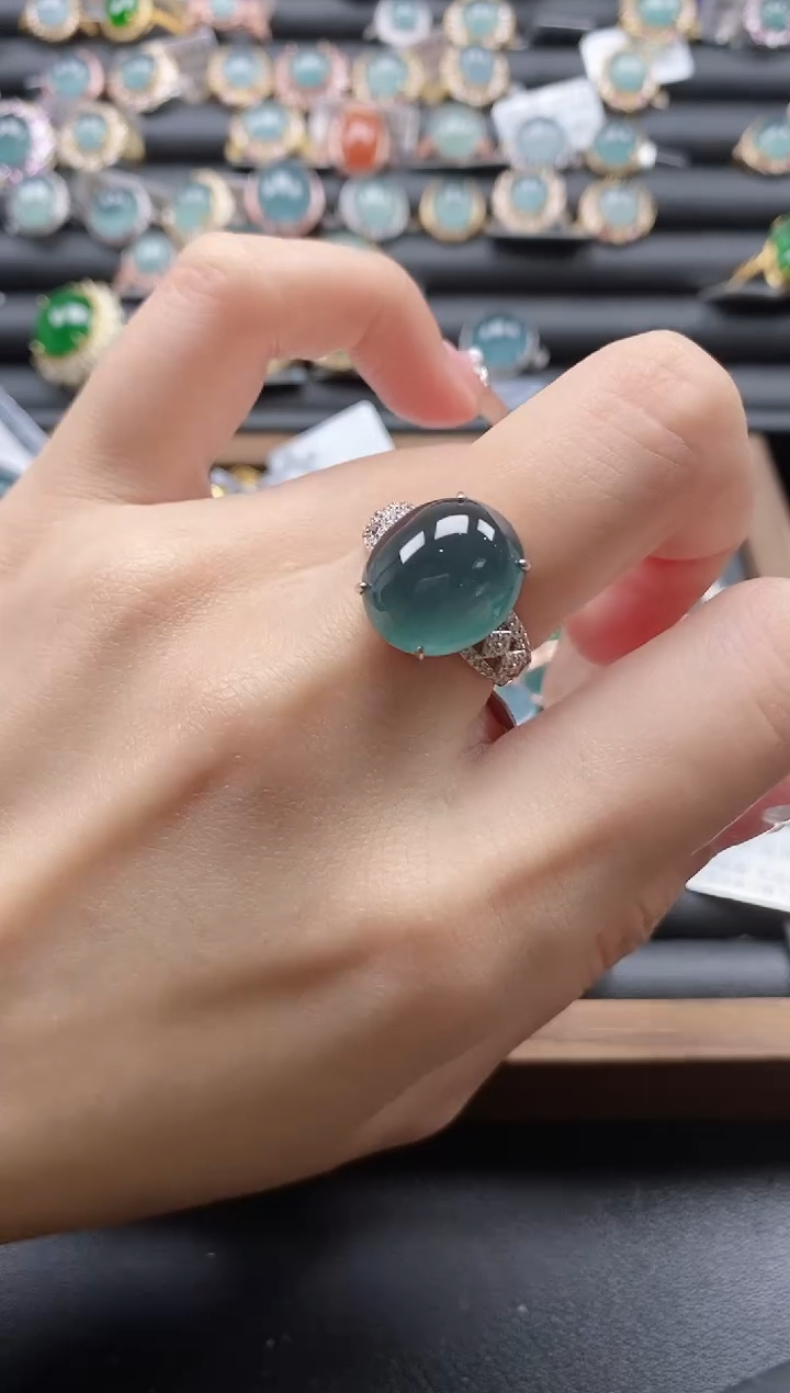 【闪购商品】翡翠戒指银S925镶嵌51151
