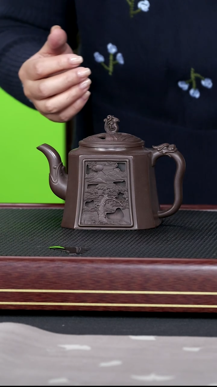 茶壶紫砂紫砂123 观紫藏臻 凤鸣四象 深井老紫泥