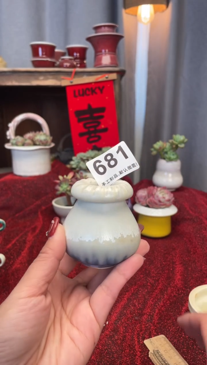 【闪购商品】摆件681手工花盆 默认微瑕