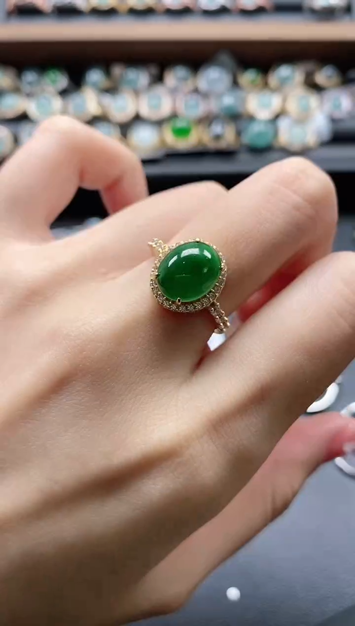 【闪购商品】翡翠戒指银S925镶嵌51511