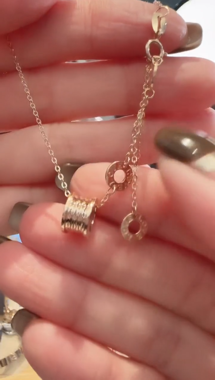 套链18K金18K金3饼路路通套链