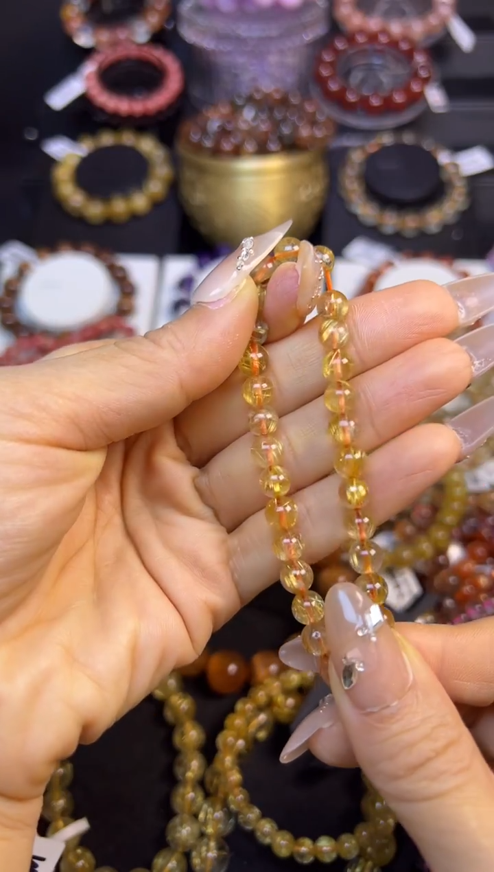 未镶嵌手串水晶金发晶6.6mm