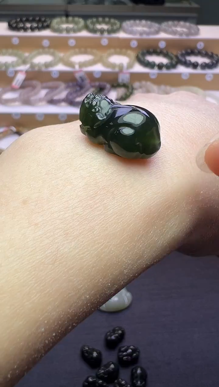 颈饰未镶嵌和田玉4号链接多样性发一通孔约卡20*13*9