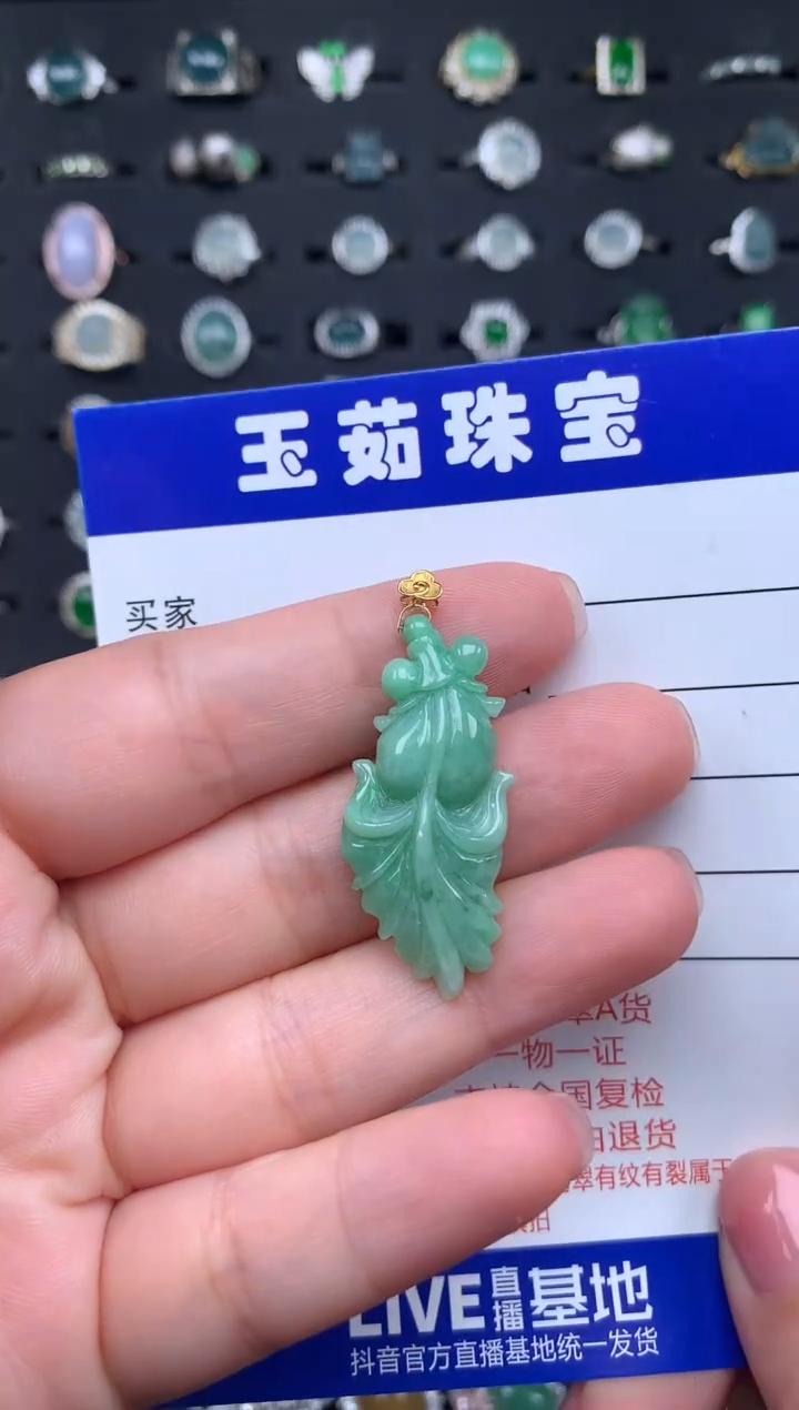 【闪购商品】翡翠颈饰18K金镶嵌4234234